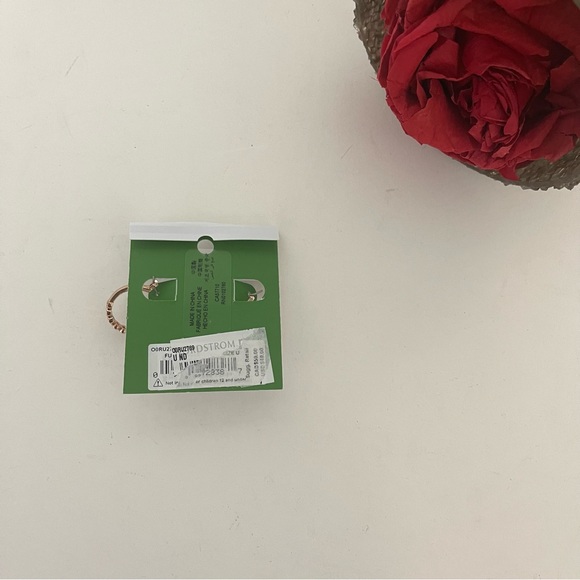 Kate Spade New York Crystal Rose Gold Loop Earrings - New With Tag - Reemoly - Picture 6 of 11